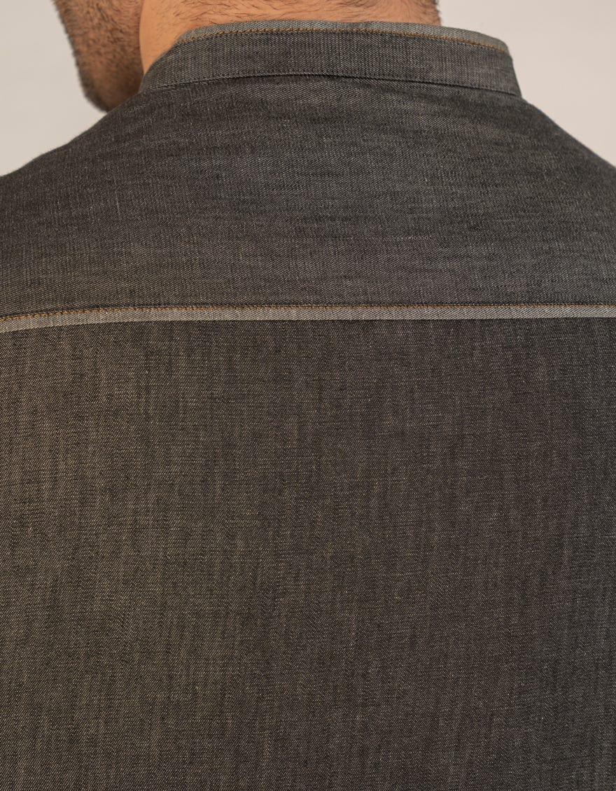 DENIM BLACK COTTON CASUAL SHORT KURTA