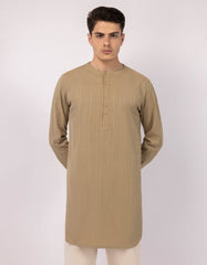 OLIVE COTTON PLAIN SHORT KURTA