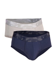 GREY & NAVY PACK OF 2 MODAL BRIEF