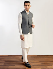 GREY BLENDED WAISTCOAT | JJVC-27459