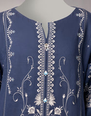 BLUE LAWN EMBROIDERED STITCHED 3PC