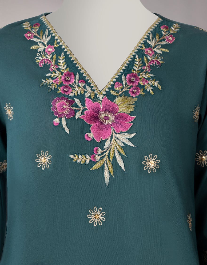 GREEN LAWN EMBROIDERED STITCHED 3PC