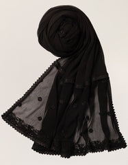 BLACK IMPURE CHIFFON EMBROIDERED DUPATTA