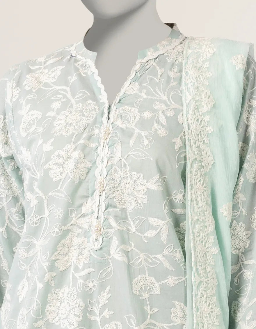 GREEN LAWN EMBROIDERED STITCHED 3PC