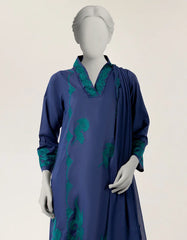BLUE LAWN EMBROIDERED STITCHED 3PC