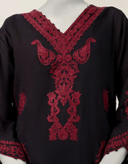 BLACK LAWN EMBROIDERED STITCHED 3PC
