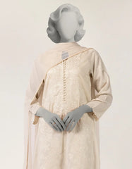 OFF WHITE LAWN SCHIFFLI STITCHED 3PC