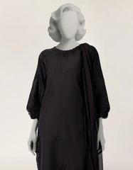 BLACK LAWN SCHIFFLI STITCHED 3PC