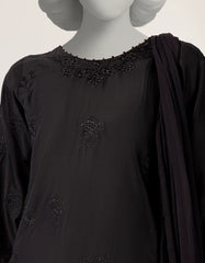 BLACK LAWN SCHIFFLI STITCHED 3PC