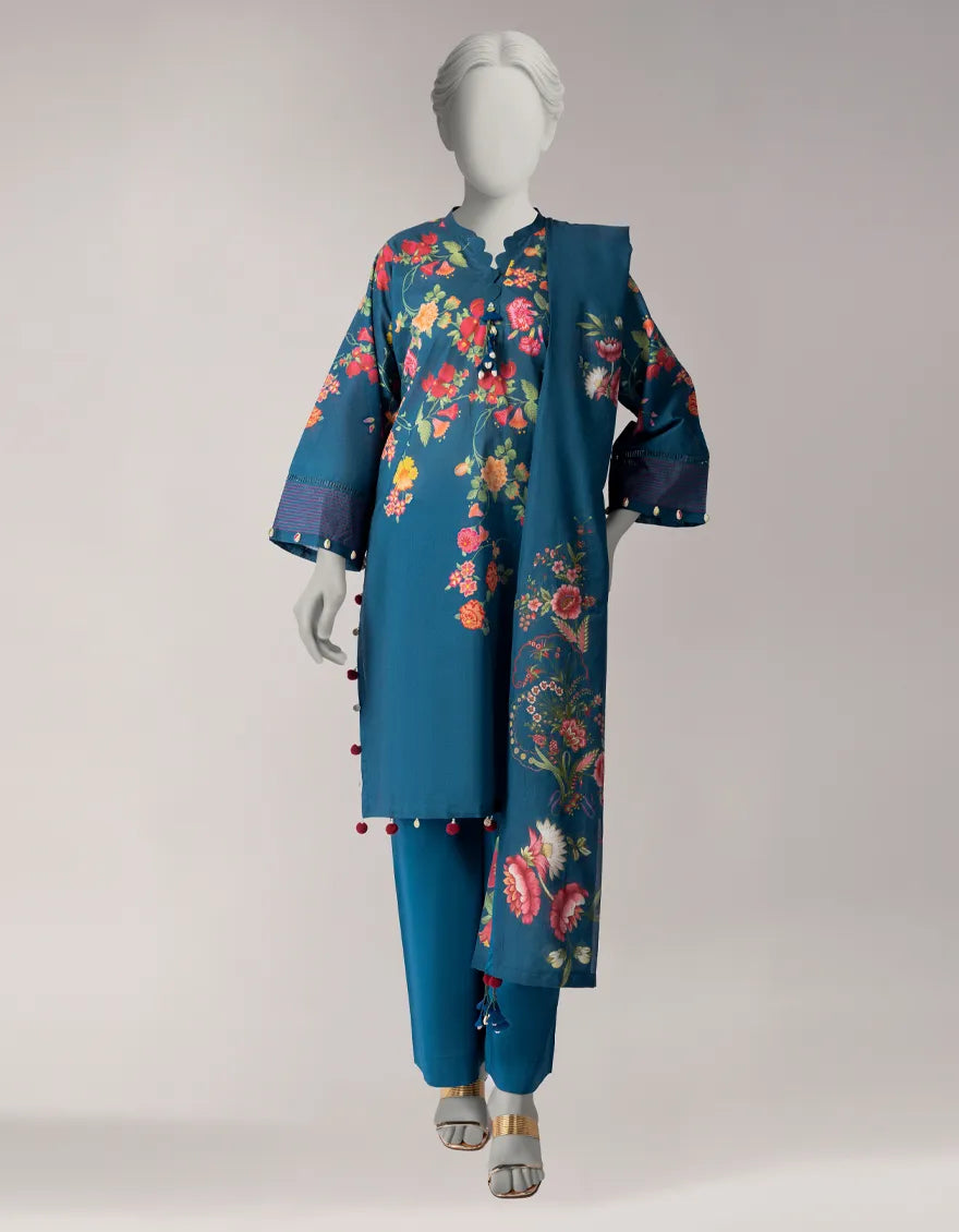 MULTICOLOR LAWN PRINTED UNSTITCHED 3PC