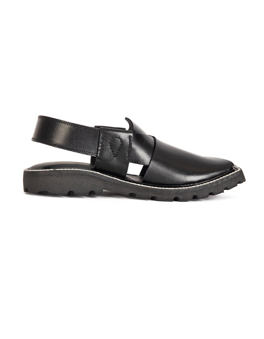 BLACK PESHAWARI SANDALS