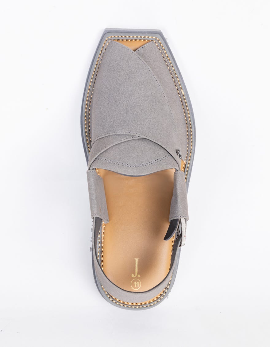GREY PLAIN PESHAWARI SANDALS