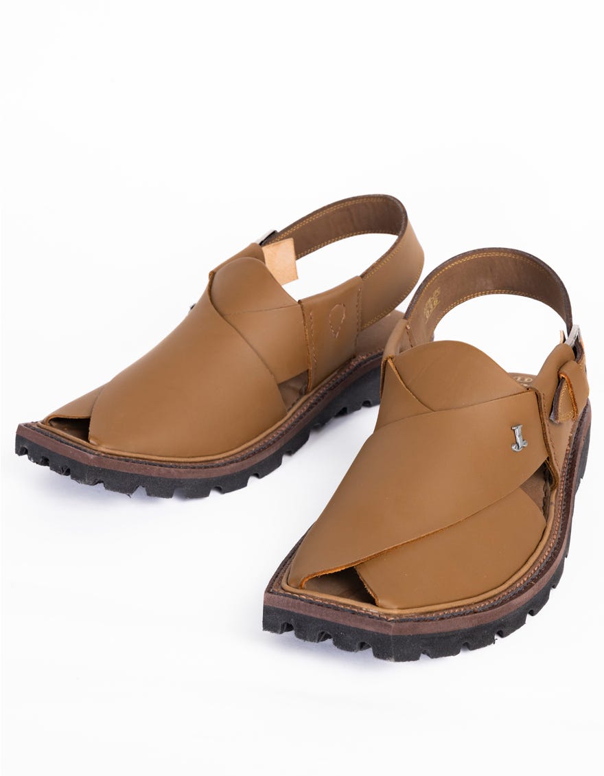 CAMEL BROWN PLAIN TRENDY PESHAWARI SANDALS