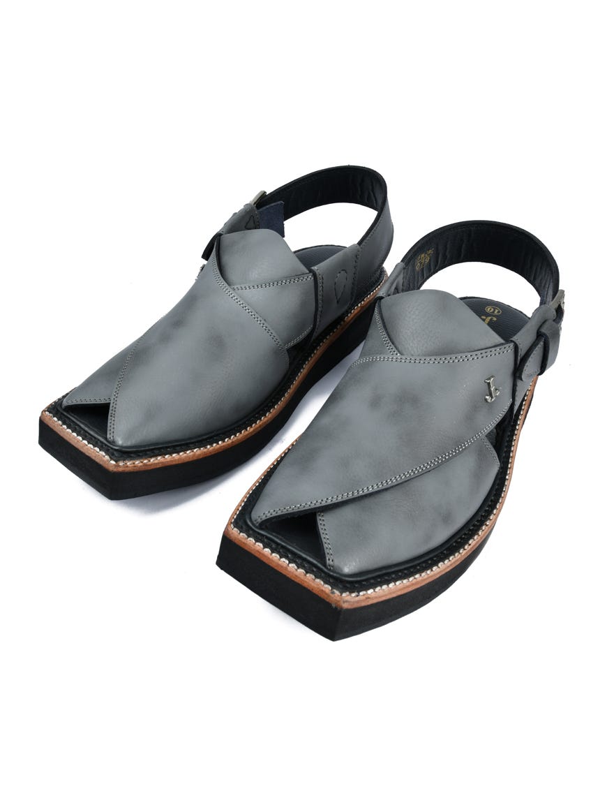 GREY HIGH CHROME PESHAWARI SANDALS