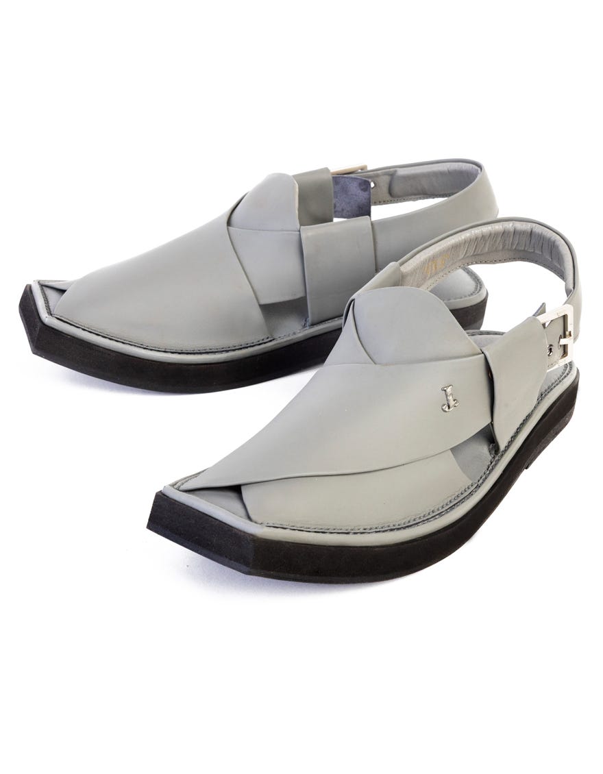 GREY PLAIN PESHAWARI SANDALS