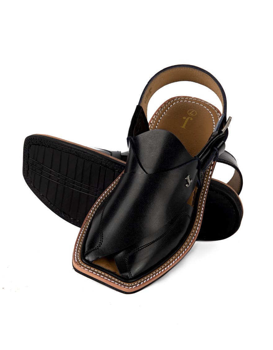BLACK PESHAWARI SANDALS