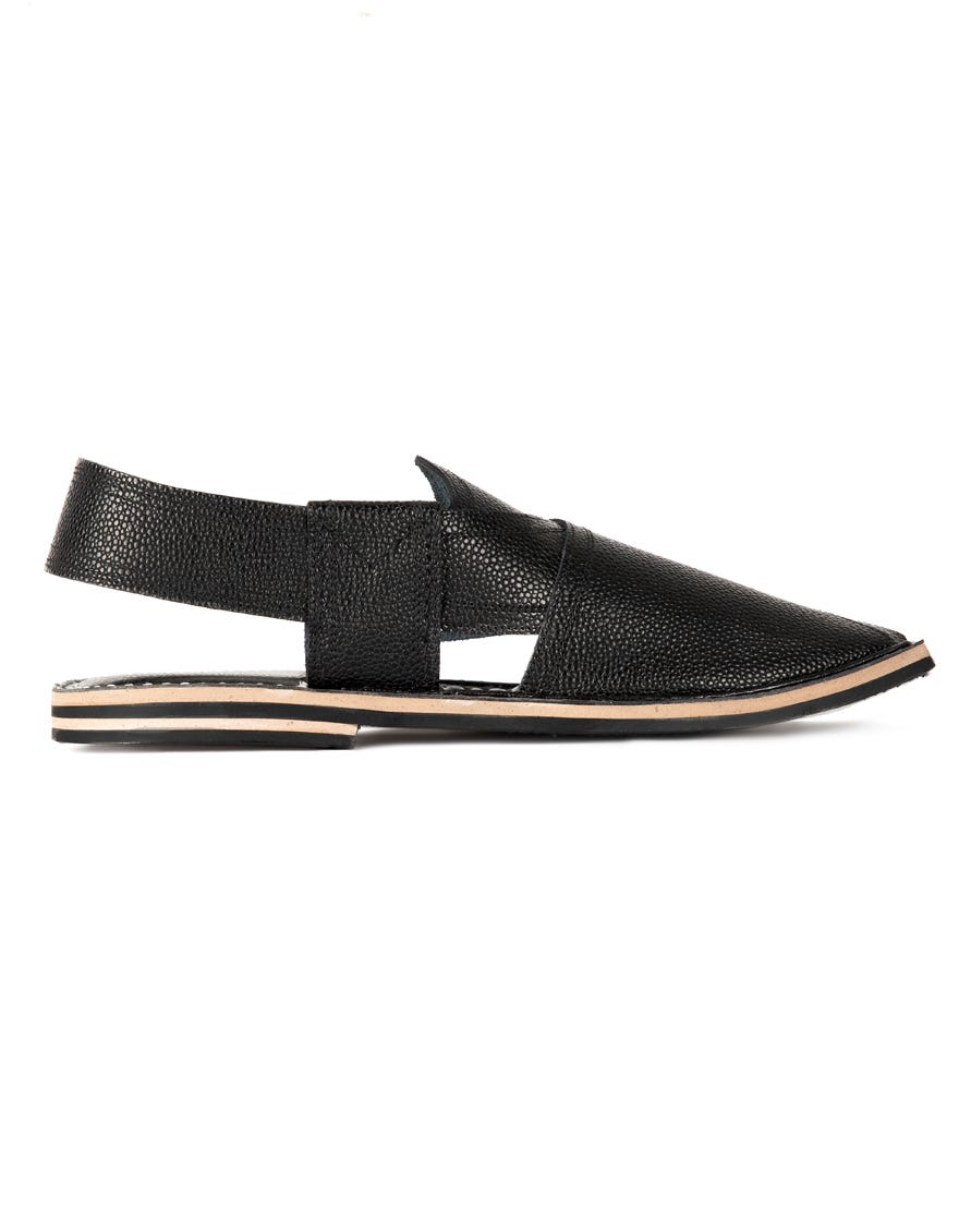 BLACK PESHAWARI SANDALS
