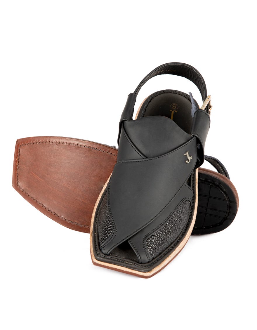 BLACK PESHAWARI SANDALS