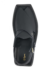MATT BLACK PLAIN TRENDY PESHAWARI SANDALS
