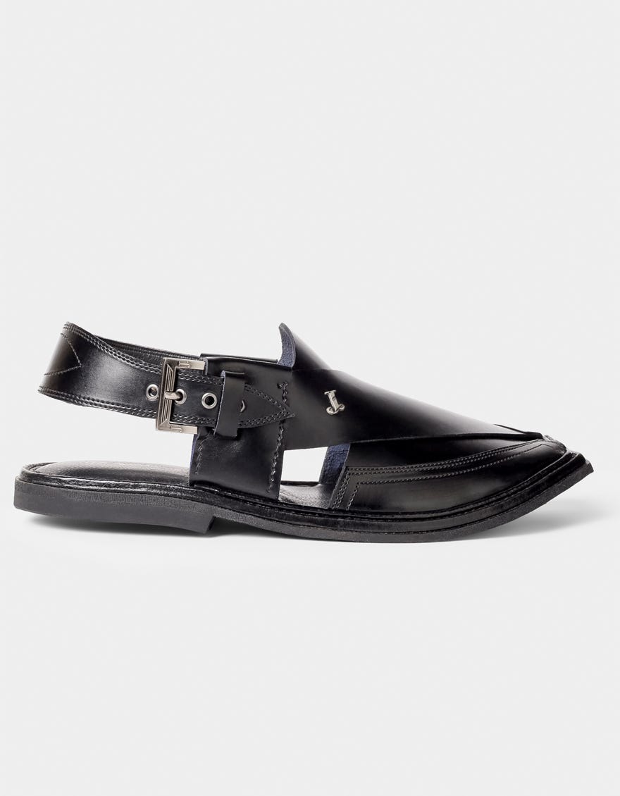 BLACK PLAIN PESHAWARI SANDALS