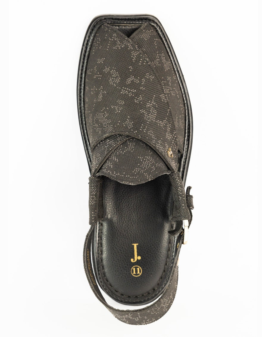 BLACK PLAIN PESHAWARI SANDALS