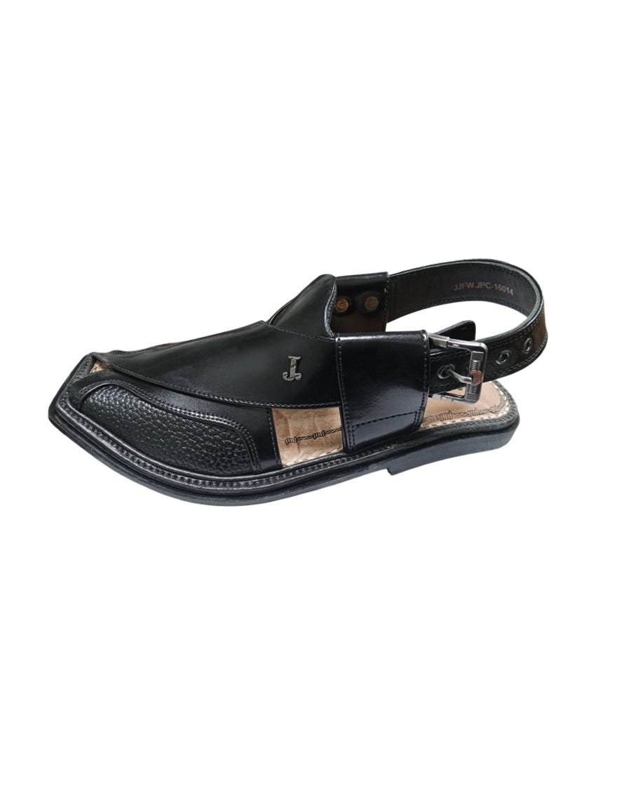 BLACK PLAIN PESHAWARI SANDALS
