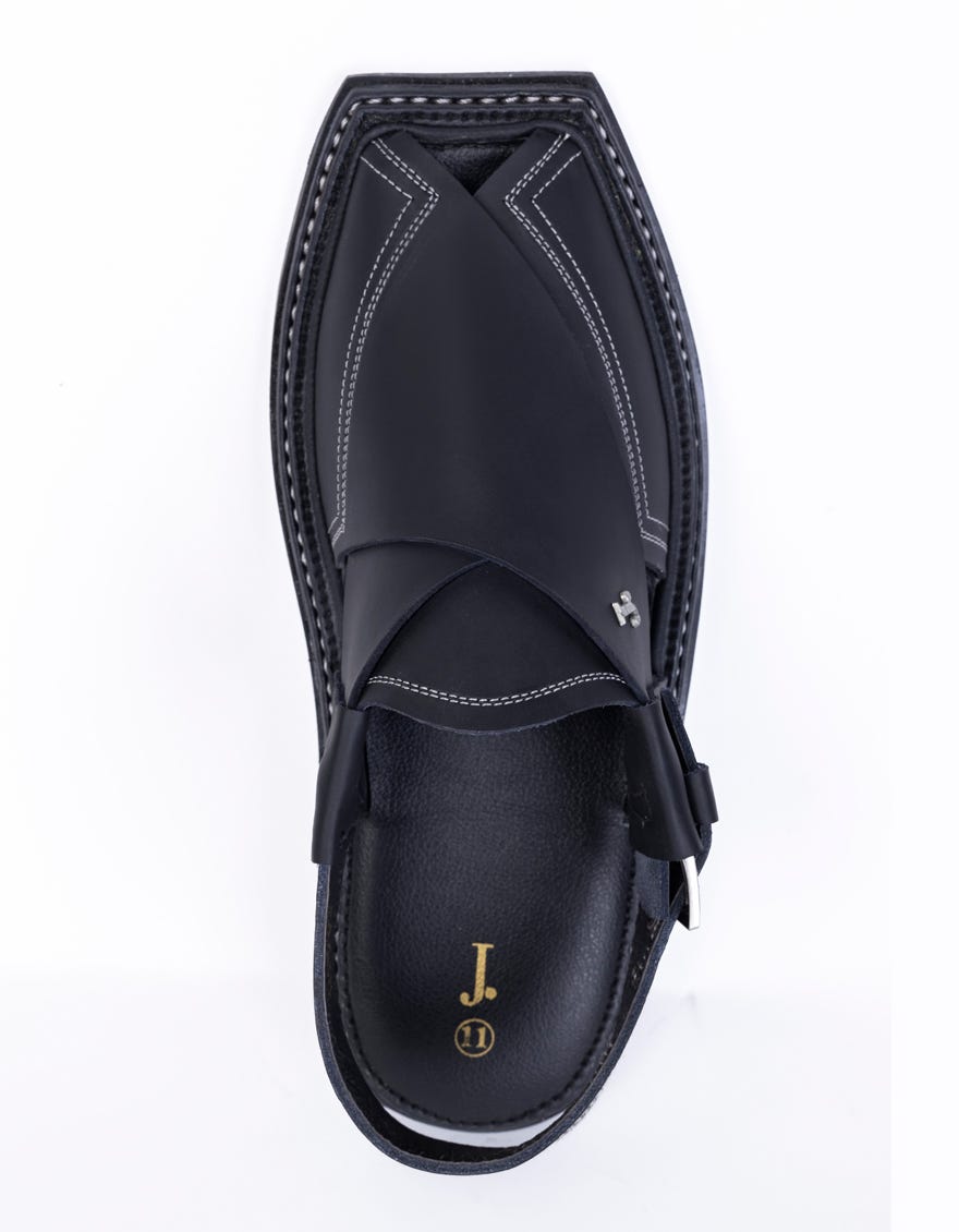 BLACK PLAIN PESHAWARI SANDALS
