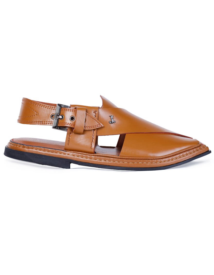 CAMEL BROWN PLAIN PESHAWARI SANDALS