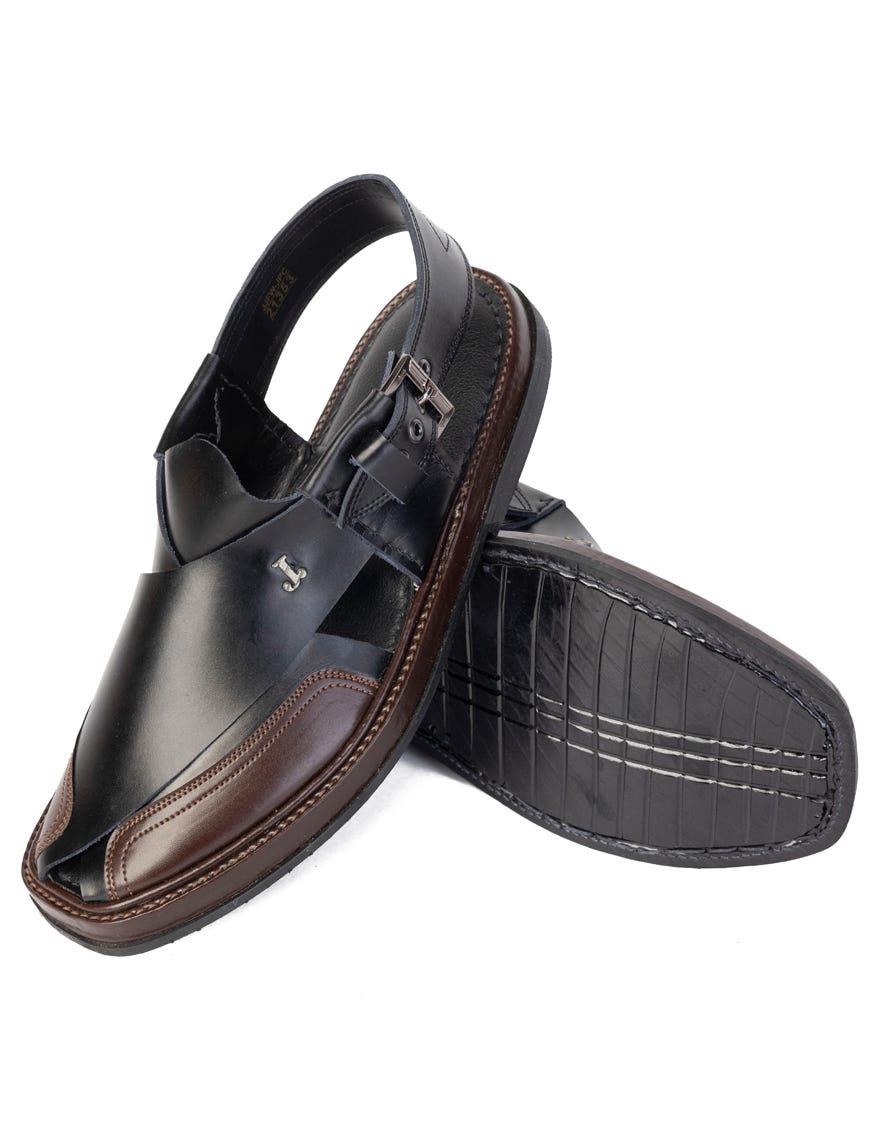 BLACK TRENDY PESHAWARI SANDALS