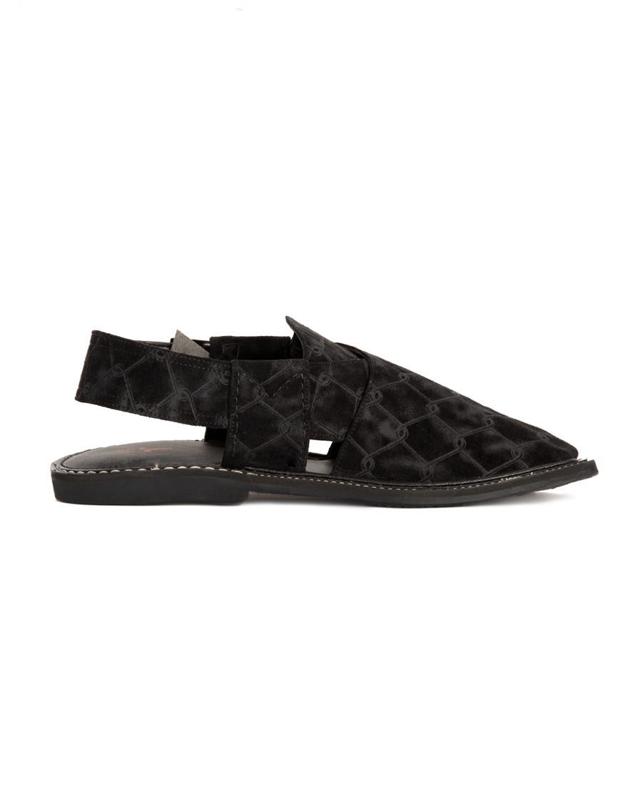 BLACK PLAIN PESHAWARI SANDALS