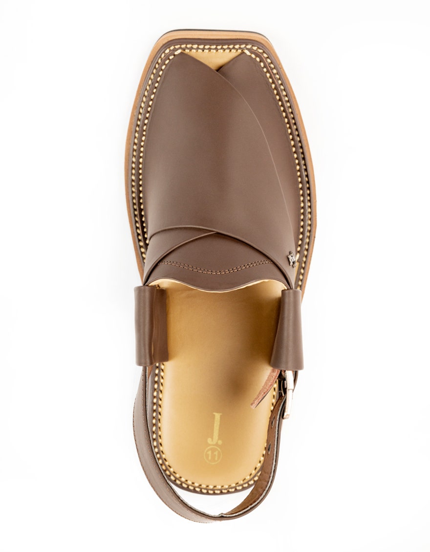 CHOCOLATE BROWN HIGH CHROME PESHAWARI SANDALS