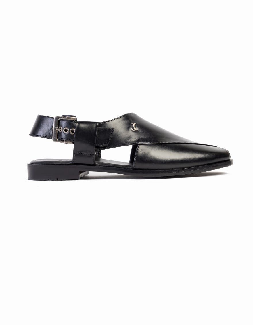 BLACK PLAIN PESHAWARI SANDALS