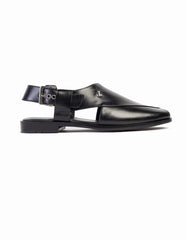 BLACK PLAIN PESHAWARI SANDALS