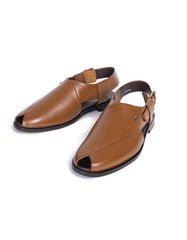 BROWN PLAIN PESHAWARI SANDALS