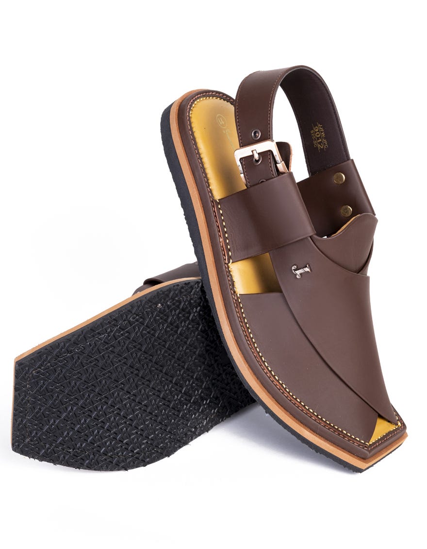CHOCOLATE BROWN PLAIN PESHAWARI SANDALS