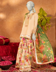 BEIGE COTTON SILK EMBROIDERED 3PC STITCHED