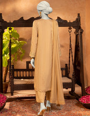 BEIGE RAW SILK EMBROIDERED 3PC STITCHED