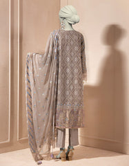 GREY CHIFFON EMBROIDERED 3PC STITCHED