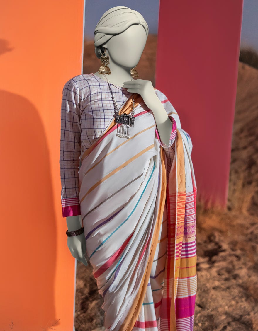 MULTICOLOR HANDWOVEN DYED SAREE | JSR-S-25-501