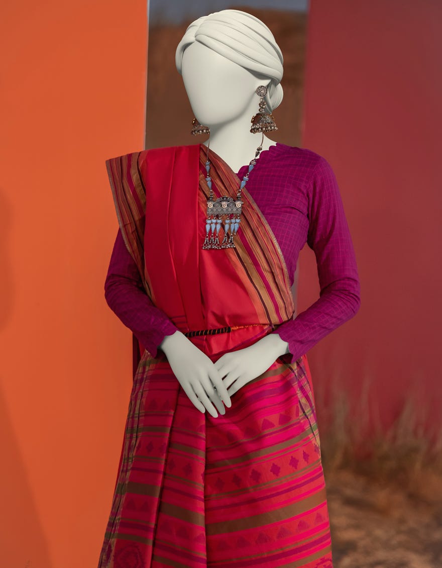 MULTICOLOR HANDWOVEN DYED SAREE | JSR-S-25-504