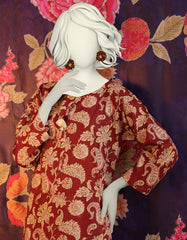 BROWN LAWN PRINTED KURTI | JJLK-S-JSS-25-305