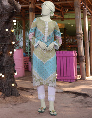 GREEN LAWN EMBROIDERED KURTI | JJLK-S-JSS-25-345