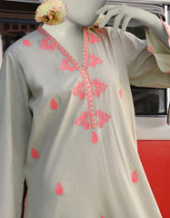 GREEN LAWN EMBROIDERED KURTI | JJLK-S-JSS-25-351
