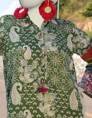 GREEN LAWN PRINTED KURTI | JJLK-S-JSS-25-359