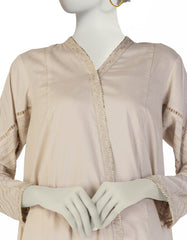 BEIGE LAWN EMBROIDERED KURTI