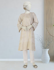 BEIGE LAWN EMBROIDERED KURTI