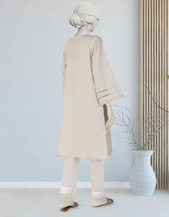 BEIGE LAWN EMBROIDERED KURTI