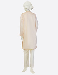 BEIGE LAWN EMBROIDERED KURTI