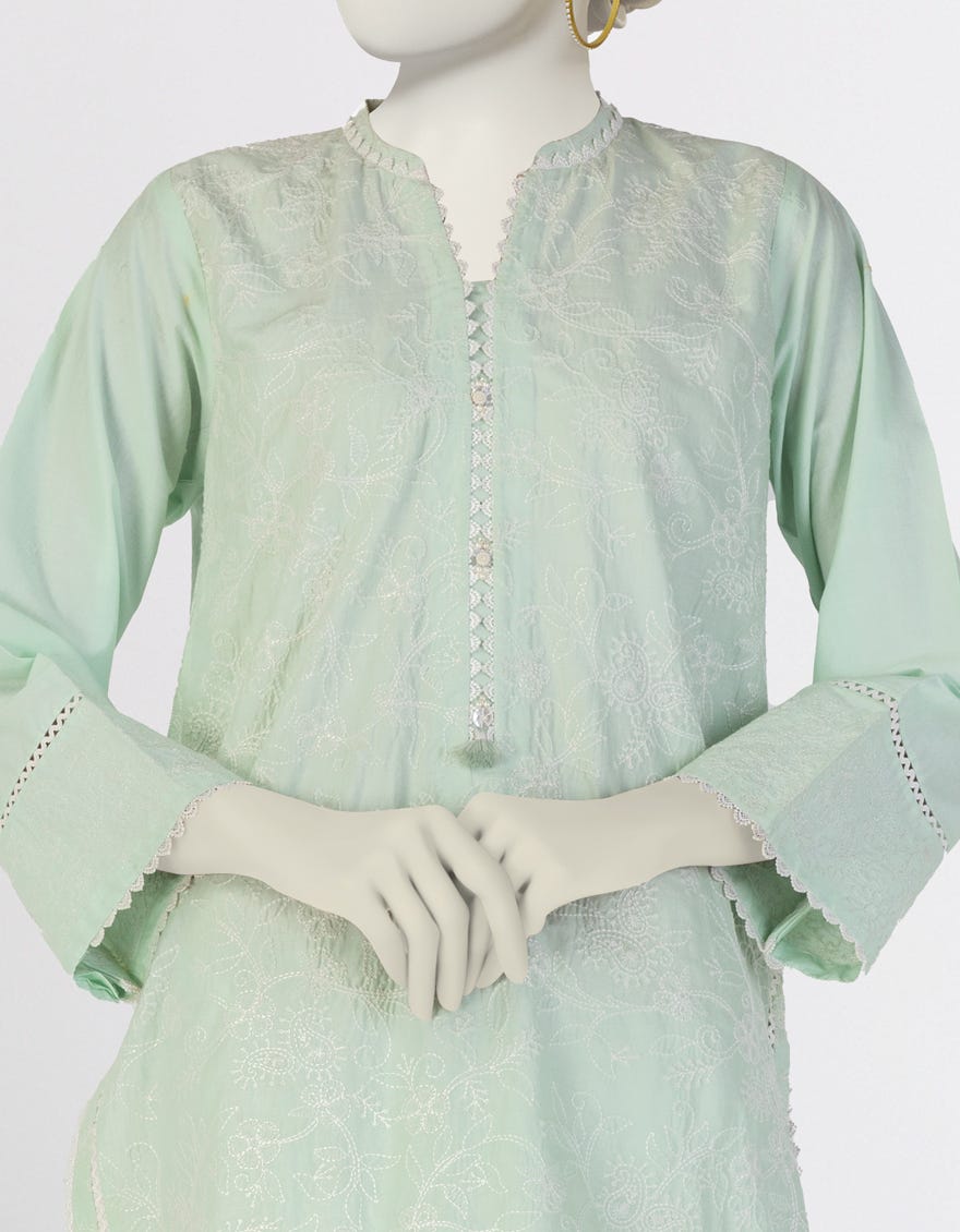 GREEN LAWN EMBROIDERED KURTI