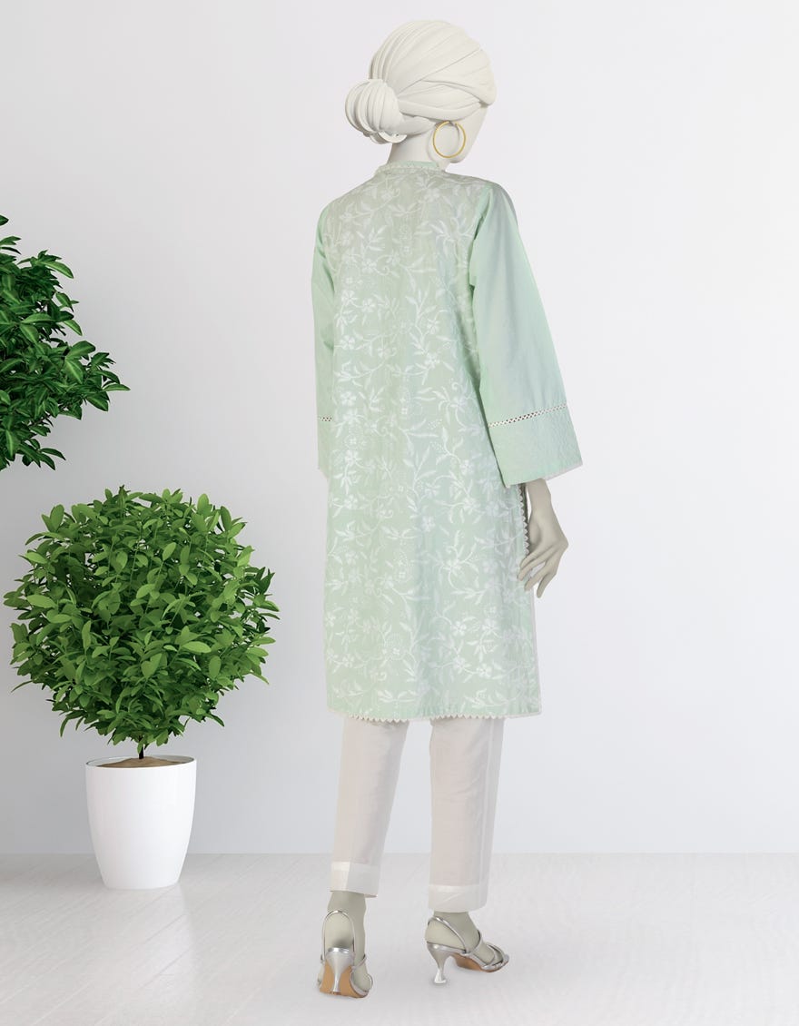 GREEN LAWN EMBROIDERED KURTI